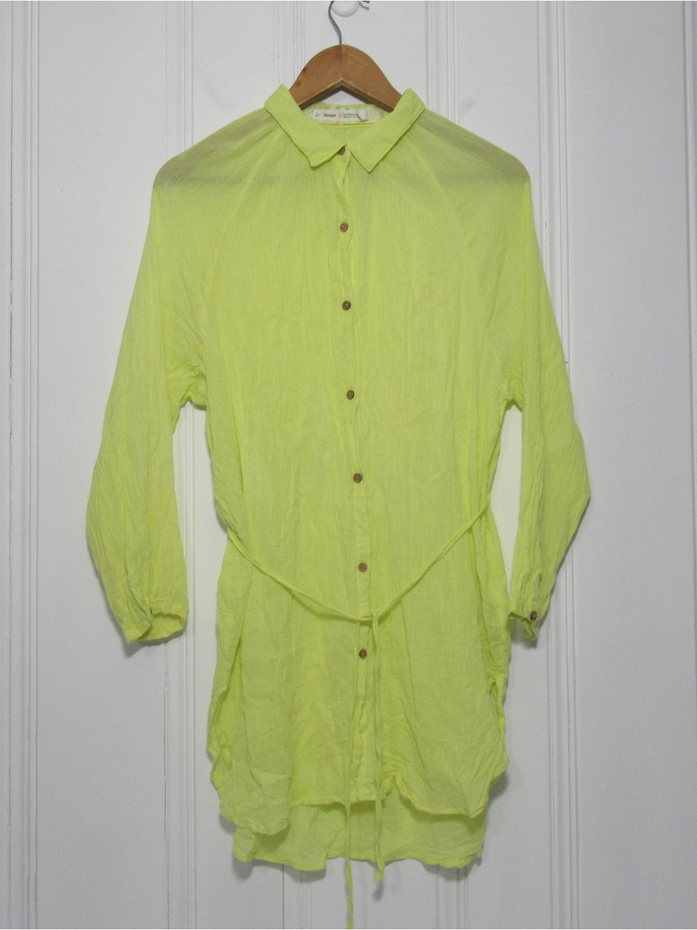 Honest by Women’s Secret Yellow Gauze Button Down Tunic Swim Cover Up Size Small
